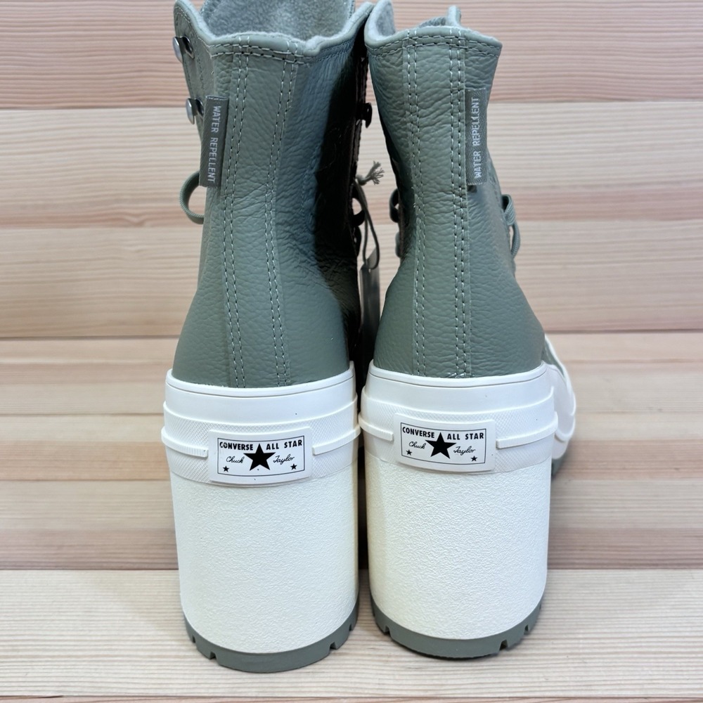 Converse Chuck 70 De Luxe Heel Hi Platform  A10378C Green Men 10 Woman 12 Leathe - Picture 6 of 12